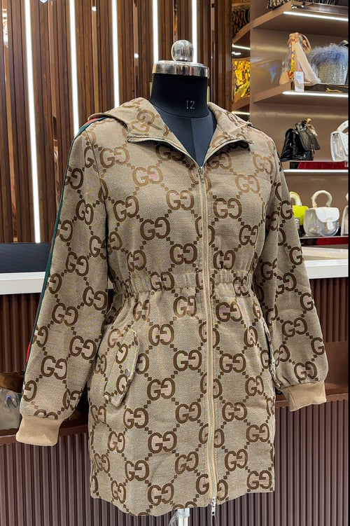 Luxury Monogram Full-Zip Jacket Dress